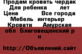 Продам кровать чердак.  Для ребенка 5-12 лет › Цена ­ 5 000 - Все города Мебель, интерьер » Кровати   . Амурская обл.,Благовещенский р-н